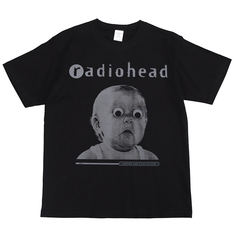 Radiohead Rock Band American Street Hip-Hop Retro Black Short-Sleeved T-Shirt Radiohead Rock Band American Street Hip-Hop Retro Black Short-Sleeved T-Shirt