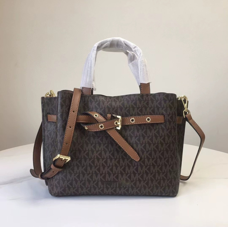 2025 New Model Mk Tote Bag Butterfly Bag Genuine Leather Emilia Shoulder Bag Crossbody Bag Women's Platinum Bag