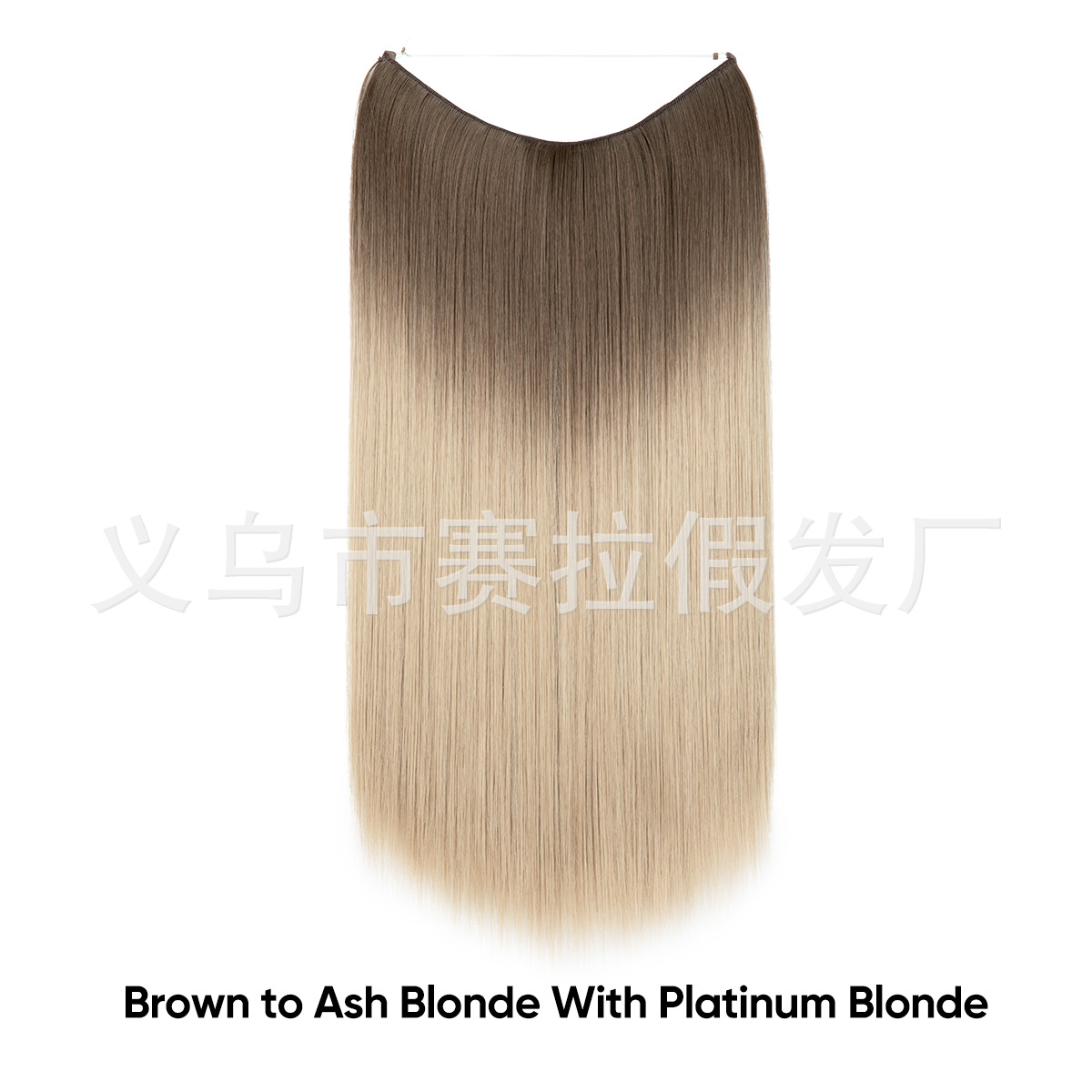 Extensión de Cabello Invisible Largo de Fibra de Alta Temperatura, Ajustable y Sin Costuras