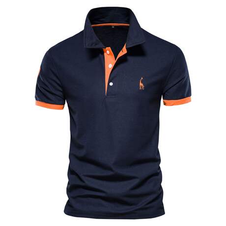 Cross-border explosions men's deer embroidery polo shirt short sleeve Zhu di mesh lapel men's T-shirt wholesale