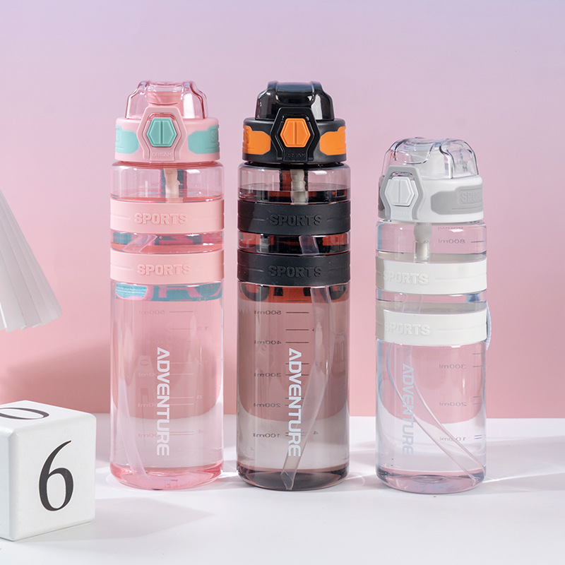 Taza de agua deportiva de alta capacidad taza de acondicionamiento físico al aire libre para hombres y mujeres taza de alumno hervidor de agua resistente a altas temperaturas de verano paja portátil