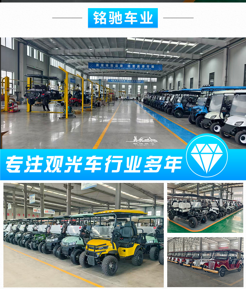 Foreign Trade Export Four-Wheel Electric Golf Cart Sightseeing Vehicle for Tourist Areas, Residential Communities, and Property Management, 2-4-6 Seats