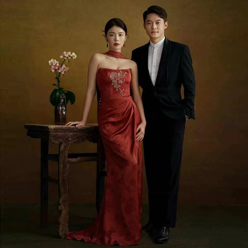 Фотостудия Тема Одежда Новое китайское платье в китайском стиле свадебное платье