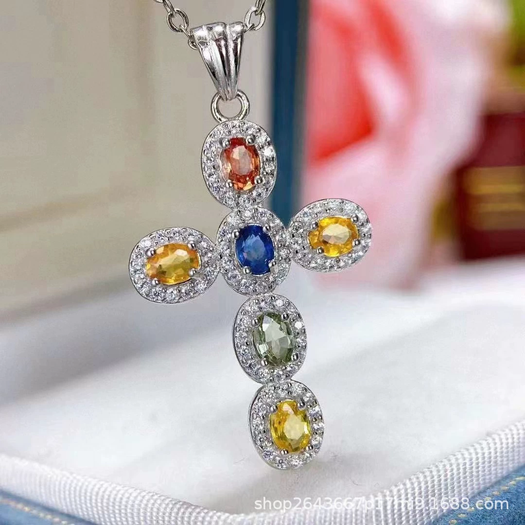 (Торговля через границы), органичный дизайн под pendant из сапфира, цепь, образец серебро 925