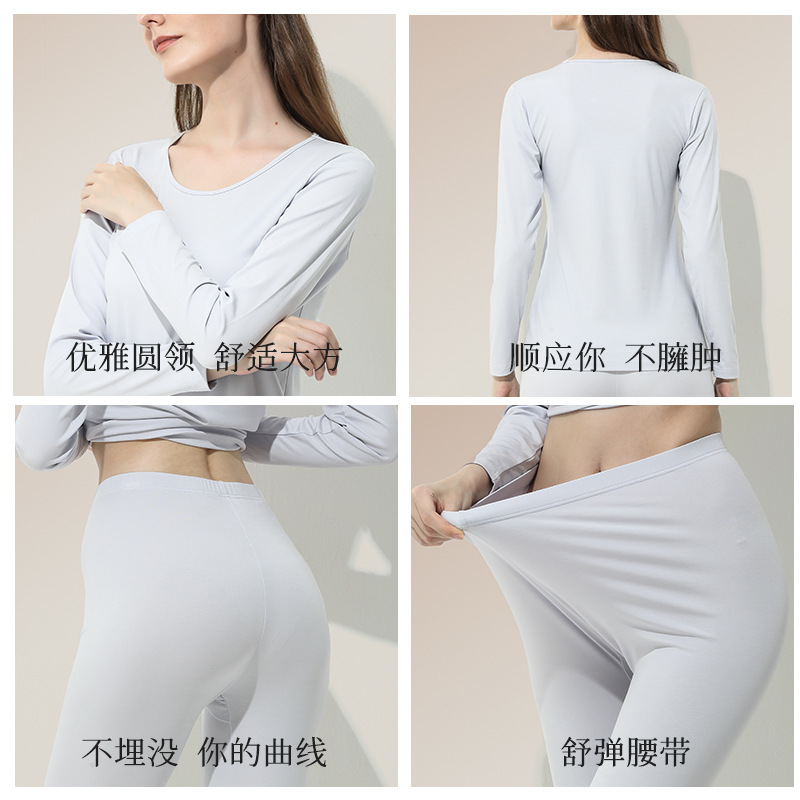 Conjunto de ropa interior térmica de lujo para mujer, conjunto de parte superior e inferior fina de manga larga, Modal Lenzing, otoño e invierno, 80 unidades