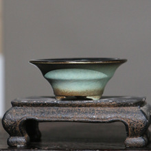 紫砂花盆掌上斗盆陶瓷盆景盆微型迷你特小盆手工日式外贸盆觅陶乡