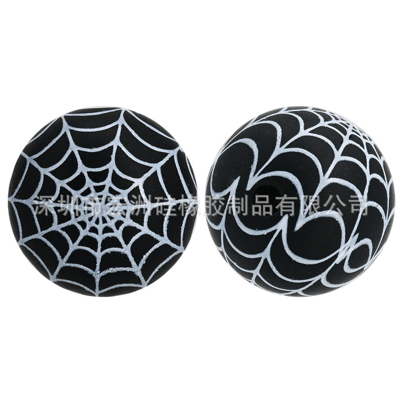 [Hongzhou] ハロウィン透かし食品グレードのシリコーンラウンドビーズベビーおしゃぶり DIY ジュエリールースビーズ在庫卸売|undefined