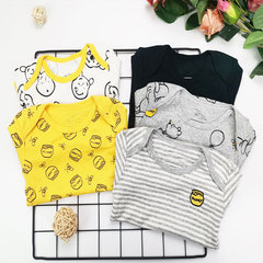 Newborn Baby Short Sleeve Bodysuit for Summer, Pure Cotton Puddle Pants, Triangle Climbing Suit for Babies, Foreign Trade Wholesale