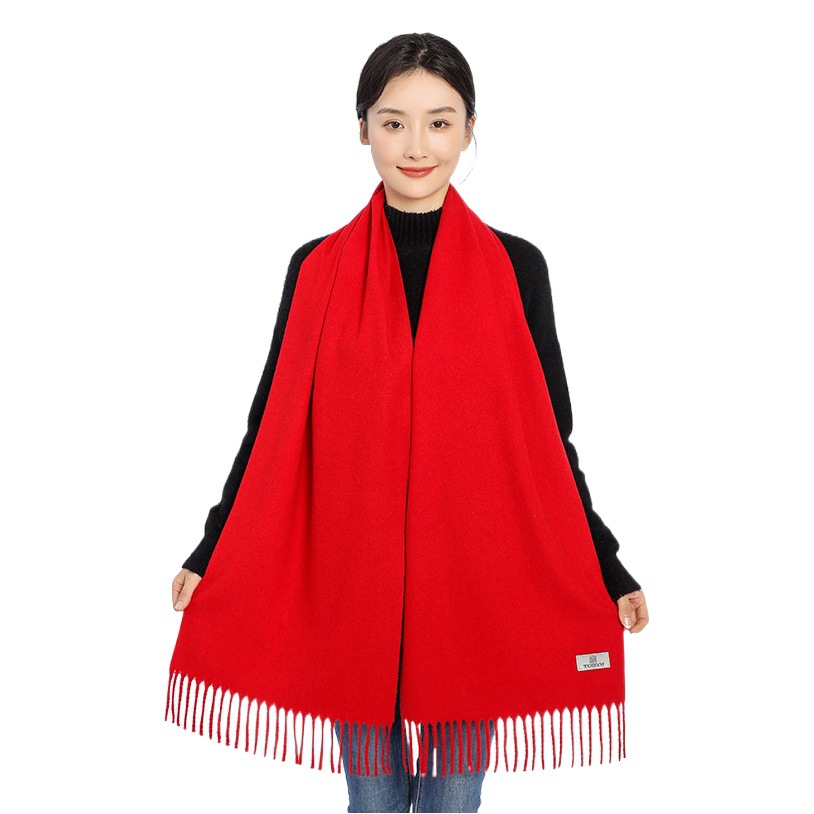 Red Scarf Custom Logo Embroidery Printing Chinese Red Annual Meeting Celebration Event Gift Red Scarf Wholesale