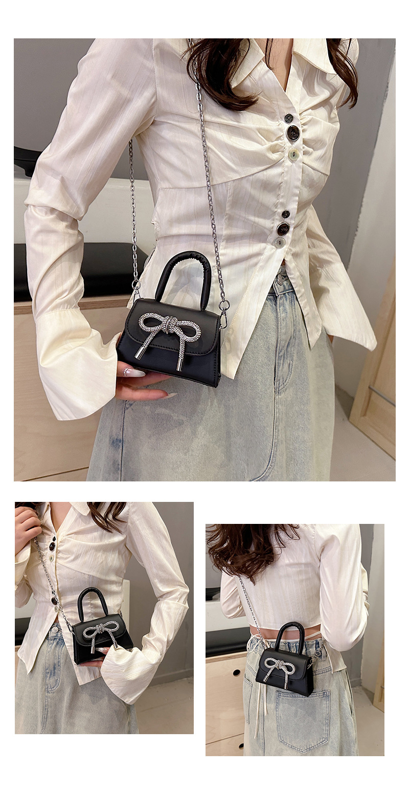 Ins niche French textured bag female 2024 new bow small square bag stylish shoulder messenger bag_voghion.com