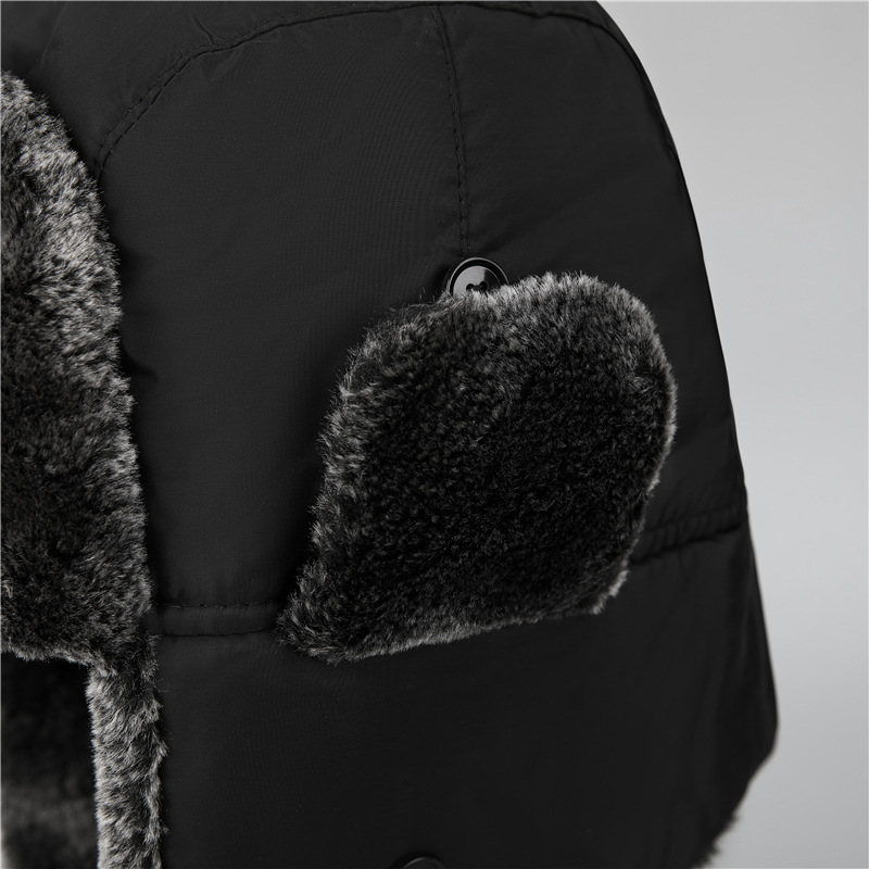 Trapper Hats Cappello Lei Feng da uomo Cappello invernale da ciclista caldo con protezione per le orecchie in lana spessa Cappello in cotone_voghion.com