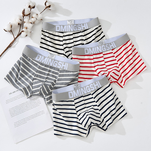 Men's underwear pure cotton men's boxer briefs boys trendy breathable teenager boxer briefs wholesale