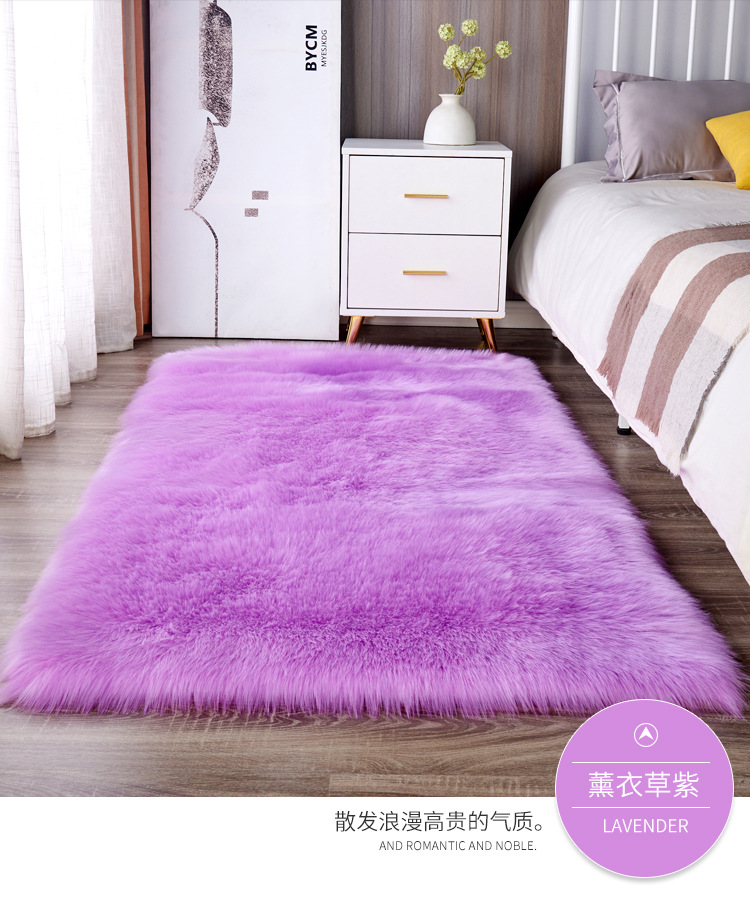 Long Plush Carpet in Orange Color for Bedroom, Bedside Rug, Living Room Coffee Table Mat, Floor Mat, and Window Decoration