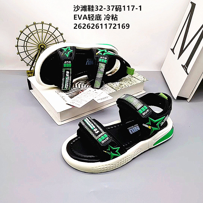 Sandalias para niños de talla 32-37, nuevos zapatos de suela ligera para niños estilo verano, sandalias para niños, zapatos de playa con hebilla para actividades infantiles