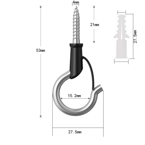 Outdoor String Lights Hook Q-type Spring Hooks for Christmas Lights, Available in 6pcs/12pcs/20pcs Sets for Cross-border Shipping