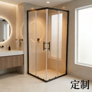 贝捷L形移门式淋浴房铝合金玻璃隔断卫生间干湿分离浴室隔断定制