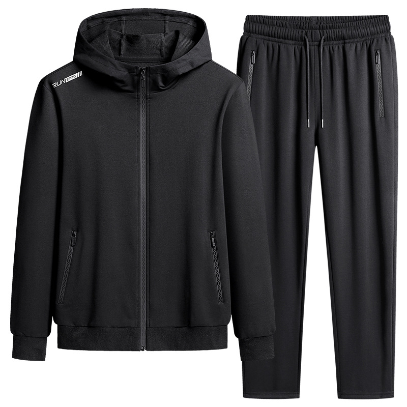 L - 8XL primavera y otoño trajes deportivos de tamaño grande hombres con capuz cardigan camiseta calzado pantalones casuales para hombres running fitness