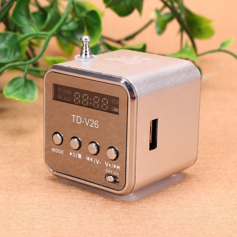 TD-V26插卡音箱收音机U盘便携式迷你小音响 随身听mp3手机低音炮|undefined
