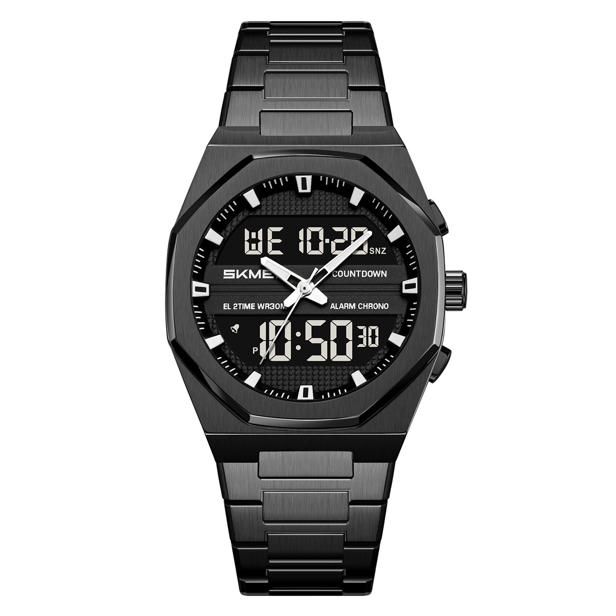 Momento transfronterizo de tres muestras de relojes de hombre reloj deportivo de aleación multifuncional nocturna fábrica impermeable al por mayor spot