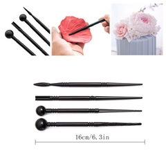 Pottery tools 4-piece set black stick round bead carving knife soft clay figurine decoration clay tool