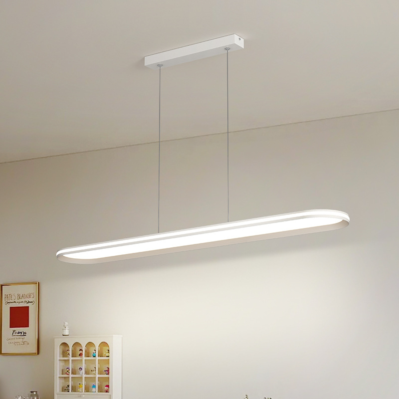 Candelabro de restaurante Lámpara led minimalista moderna Lámpara de mesa de comedor de barra nórdica minimalista de diseño de tira larga 115