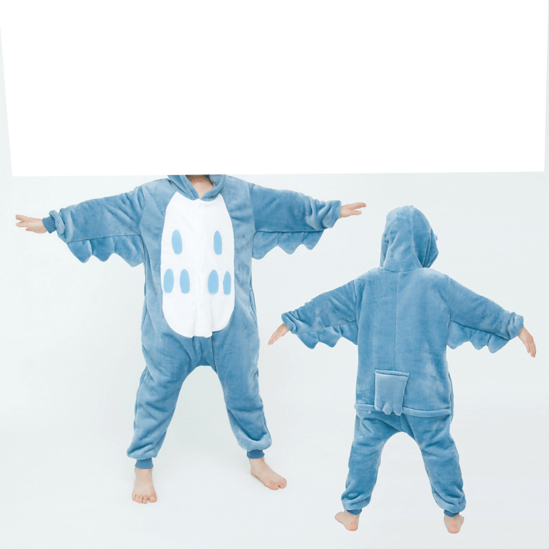 FUENTE Fábrica al por mayor pareja niños de dibujos animados animal de una sola pieza pijamas de franela Otoño e Invierno engrosada dinosaurio cálido