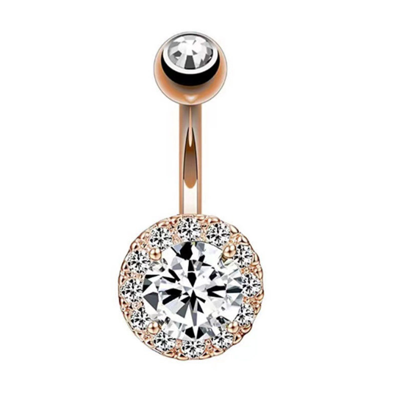 Bagues tendance européennes en acier inoxydable avec zircon, piercings nombril en forme de cœur, bijoux de piercing simples et faciles à porter, vente en gros._voghion.com