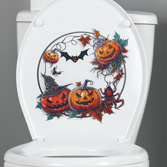 外貿萬聖節創意南瓜蝙蝠浴室馬桶貼家居裝飾牆貼貼紙自粘批發跨境