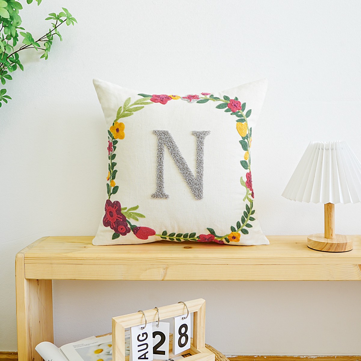 Letras transfronterizas personalizadas toallas bordadas almohada cubierta de sofá sala de estar almohada cubierta de respaldo cubierta de alta calidad sin núcleo