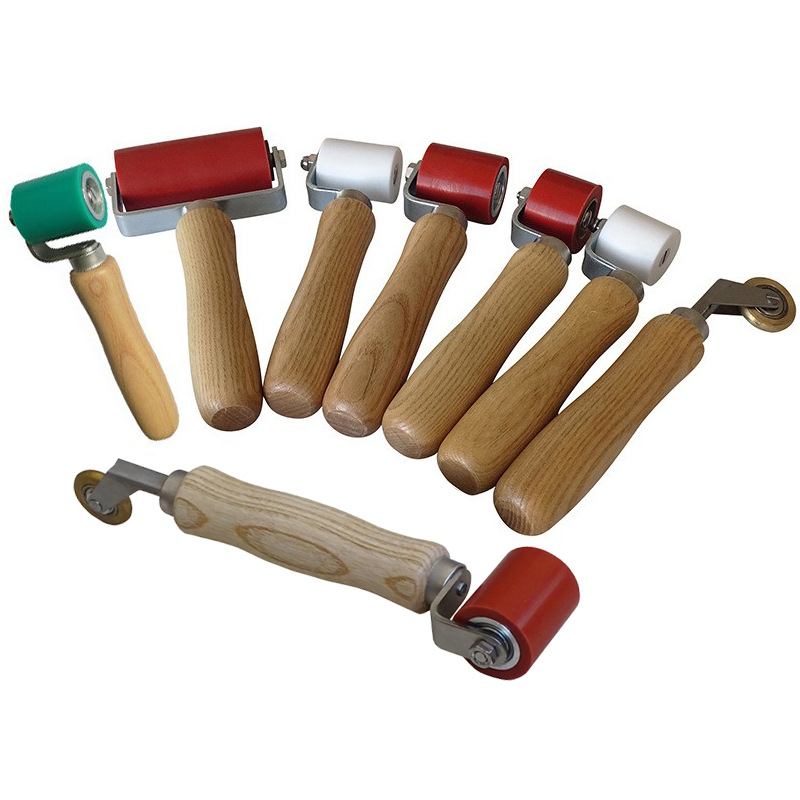 Rollo de presión resistente a altas temperaturas de mano, película impermeable de PVC, rodillo de latón de silicona de teflón, accesorios de pistola de soldadura de plástico, gancho de mango de madera