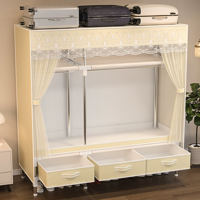 Усиленный шкаф для общежития, тканевый ящик для хранения, простая сборка, прочная и долговечная вешалка для гардероба в спальне Amazon