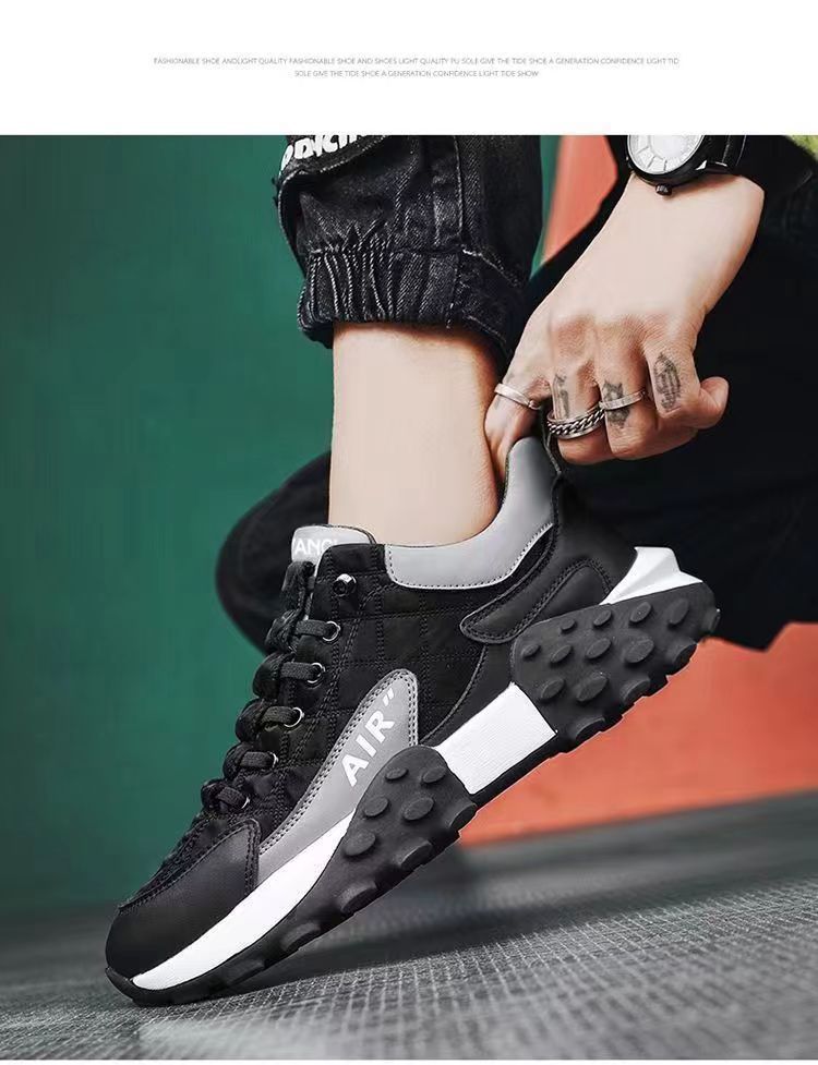 Men's Platform Casual Shoes Leather Waterproof Trainers_voghion.com