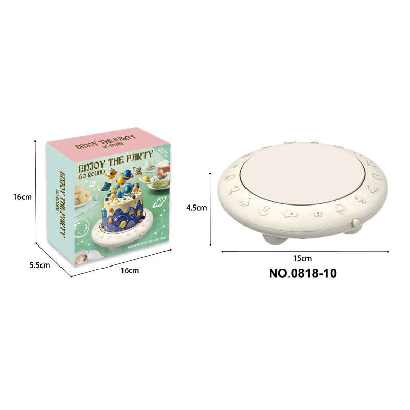 Máquina de torneado Carrusel Pastel de doble capa máquina de pastel máquina de postre giratorio automático placa giratoria mesa de postre máquina de torneado