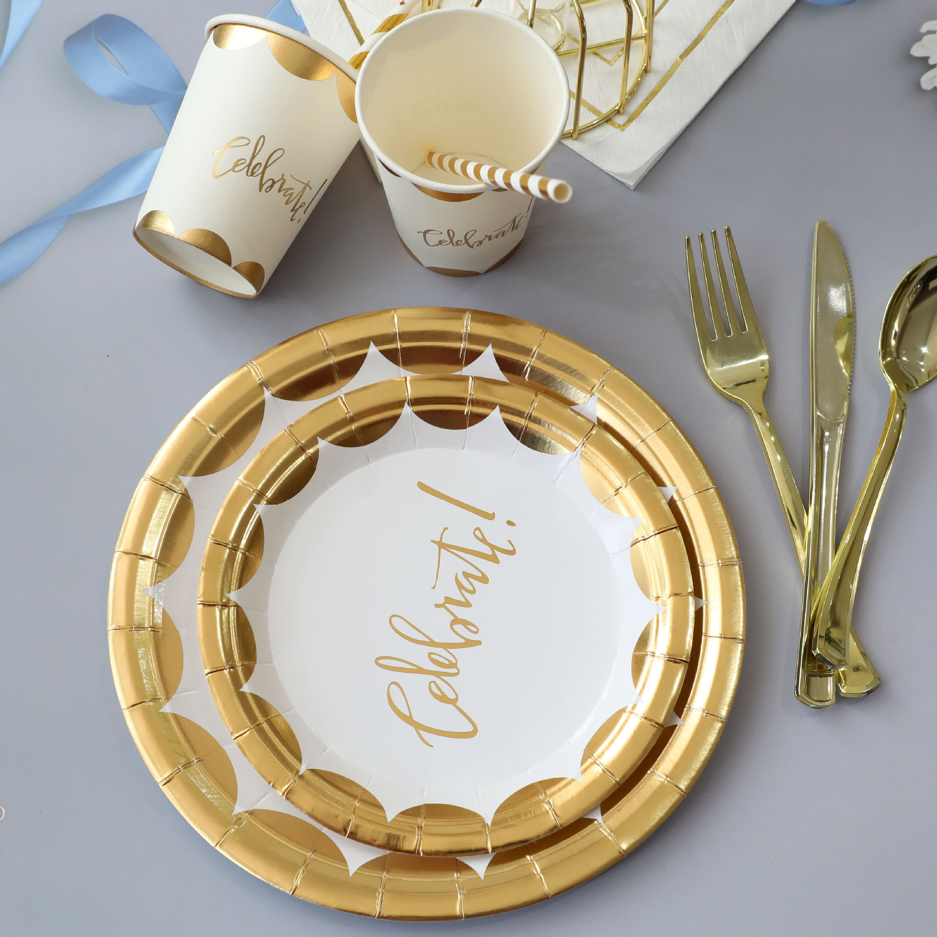 500g Weight Tableware Kitchen and drinking utensils Plate Event & Party Supplies 1000 Quantity Letter Pattern Simple Style Style Simple Style Letter Plate Tableware 3