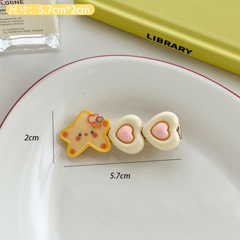 Blue Cloud estrella horquilla hembra lindo dopamina flequillos clip lateral horquilla frente duckbill BB clip tocado