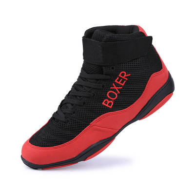 Cross-border Boxing Shoes Men's Plus Size Wrestling Sanda Squat Training Shoes Fighting Competition High-top Wear-resistant Sneakers