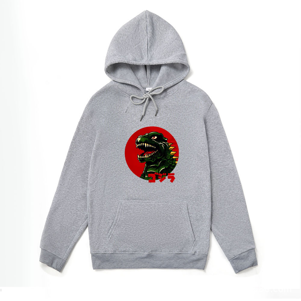 Men's Street Hip Hop Hooded Sweatshirt Japanese Style Monster Godzilla Print Funny New Hoodie Tops Male_voghion.com