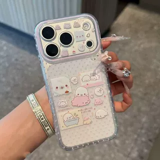 适用iPhone18保护套小海豹贴纸爱心透明软萌苹果17Pro防摔手机壳