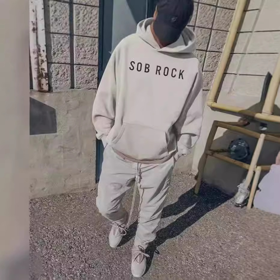Reunion Essentials Zone band joint SOB ROCK letters printing hoodie…