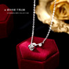 Necklace, advanced chain for key bag , 925 sample silver, light luxury style, bright catchy style, high-quality style, flowered