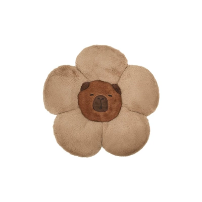Seat cushion, seat cover: Cartoon Cute Plush Car Seat - rabbit-fur-khaki-bala-lumbar-support