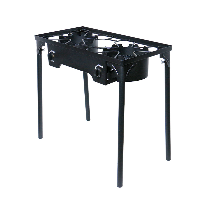 Fabricante al por mayor suministro directo de Europa y América campamento al aire libre doble cabeza horno de gas separado horno de gas portátil de hierro fundido