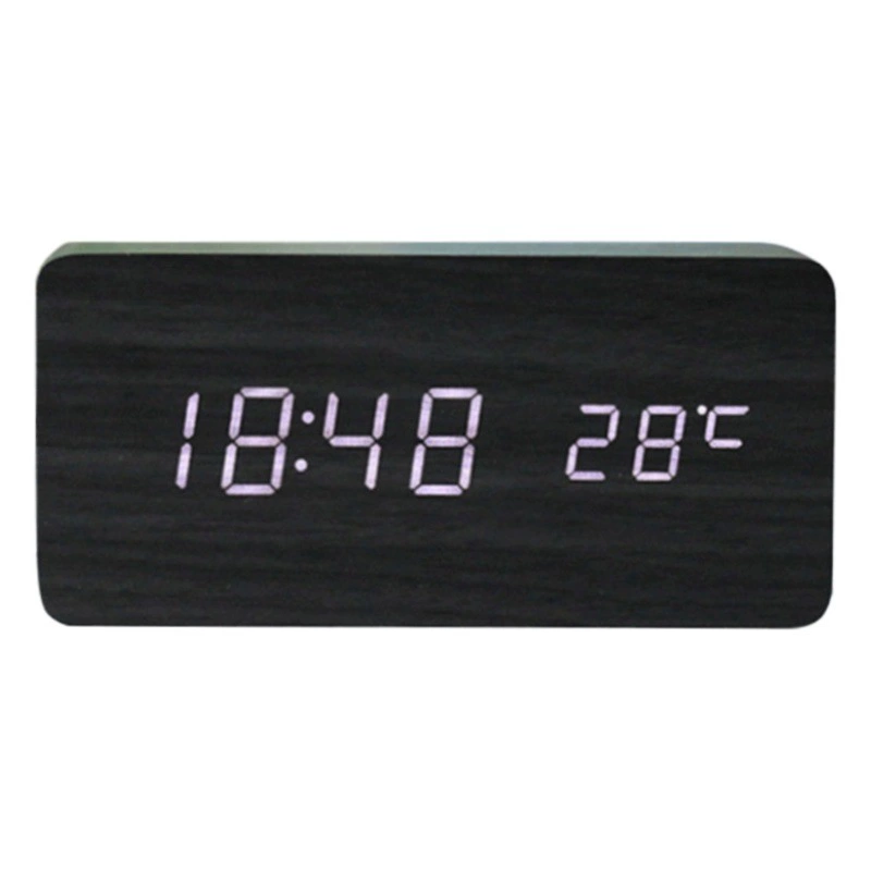 Ретро-деревянные часы-будильник, креативные бесшумные студенческие LED-часы с подсветкой, модные настенные часы, деревянные прикроватные часы для гостиной