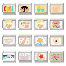 跨境意大利模块手工创意可爱钢底卡通DIY饰品个性工艺手链配件