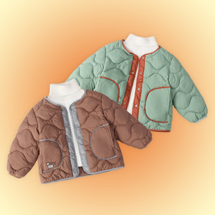 857 autumn and winter new children's color matching small pocket cotton inner container men's and women's baby foreign-style warm cotton inner generation hair