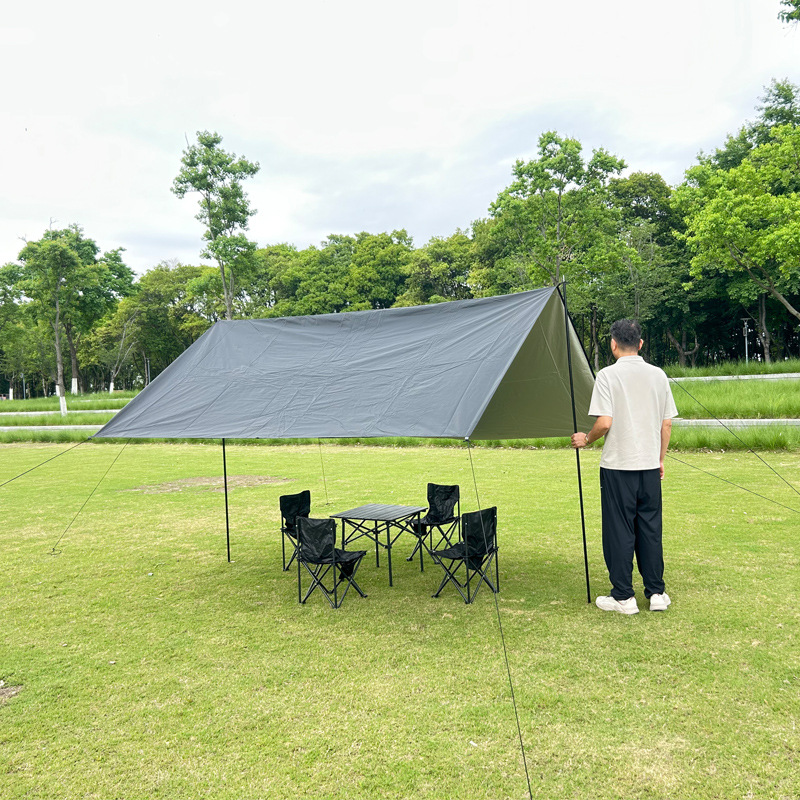 Outdoor Canopy Tent Camping Sunshade Tarp Folding Portable Large Canopy for 4-8 People