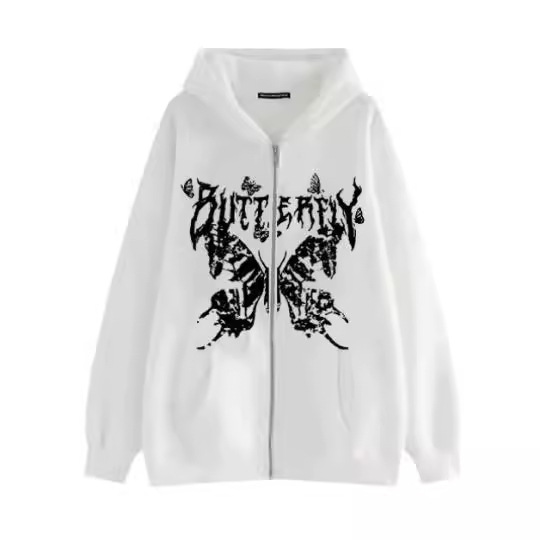 Europäischer und amerikanischer Unisex-Hoodie mit dunklem Schmetterlingsmotiv, Gothic-Paar-Harajuku-Stil, große Größe, Reißverschluss-Sweatshirt für Herren_voghion.com
