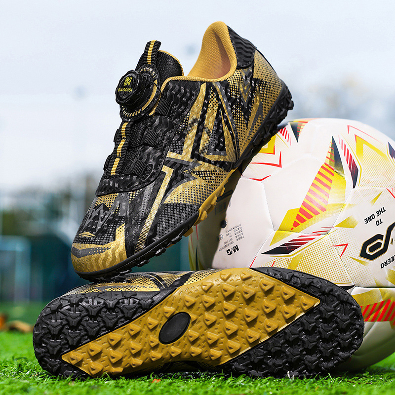 Zapatillas de Fútbol con Cierre Giratorio para Niños de Cuero Artificial Ligeras