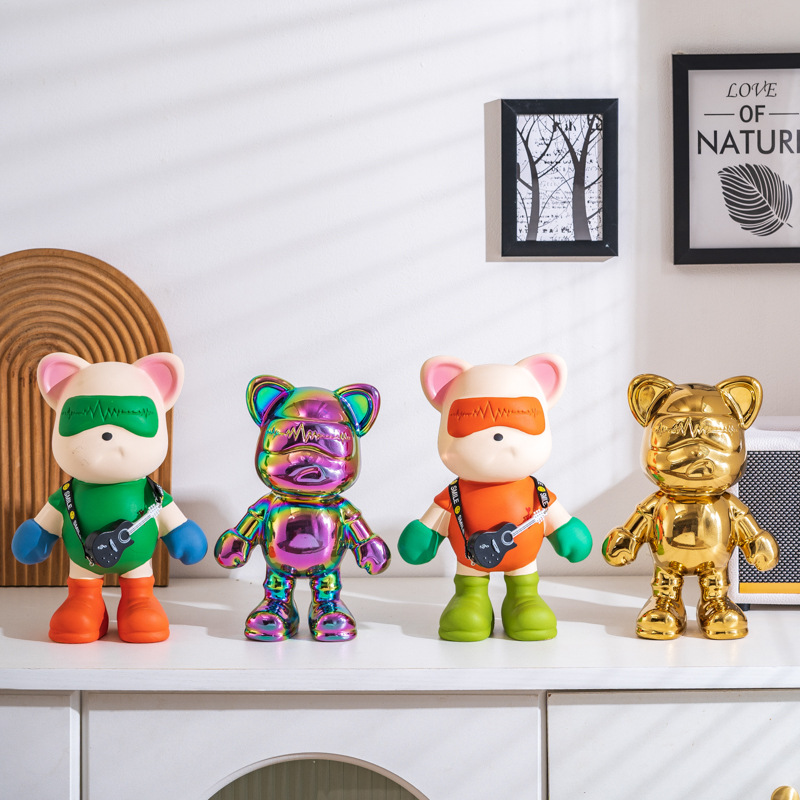 Cerámica violenta osos armario de televisión decoración sala de estar armario de vinos de vestíbulo osos armario de ahorro depósito de ahorro decoración de dibujos animados