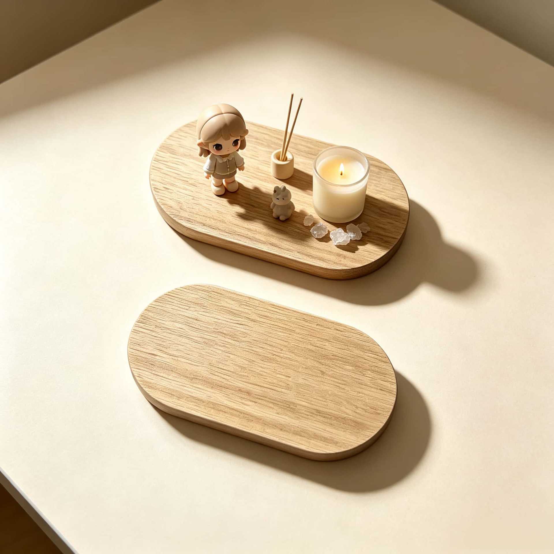 Akasiya ağacından oval çərçivə və dekorativ qab
